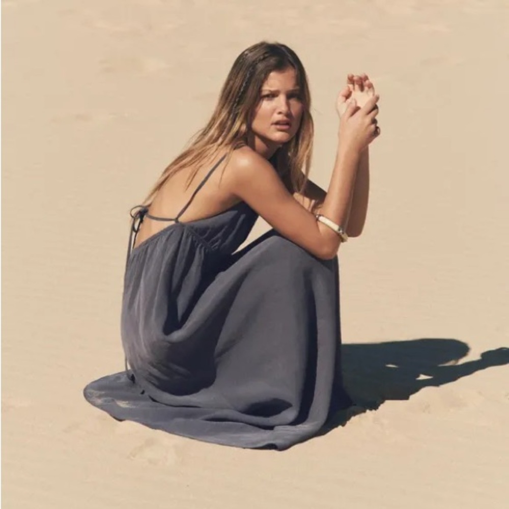 zara grey flowy maxi dress